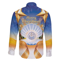 Marshall Islands Christmas Family Matching Off Shoulder Short Dress and Hawaiian Shirt Seashell Santa Beach Vibes LT05 - Polynesian Pride