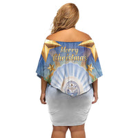 Marshall Islands Christmas Family Matching Off Shoulder Short Dress and Hawaiian Shirt Seashell Santa Beach Vibes LT05 - Polynesian Pride