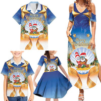 Marshall Islands Christmas Family Matching Summer Maxi Dress and Hawaiian Shirt Seashell Santa Beach Vibes LT05 - Polynesian Pride