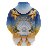 Marshall Islands Christmas Hoodie Seashell Santa Beach Vibes LT05 - Polynesian Pride