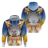 Marshall Islands Christmas Hoodie Seashell Santa Beach Vibes LT05 - Polynesian Pride