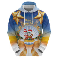 Marshall Islands Christmas Hoodie Seashell Santa Beach Vibes LT05 - Polynesian Pride