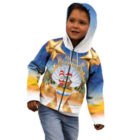 Marshall Islands Christmas Kid Hoodie Seashell Santa Beach Vibes - Polynesian Pride