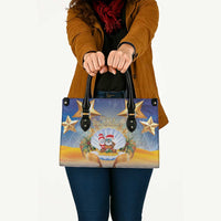 Marshall Islands Christmas Leather Bag Seashell Santa Beach Vibes - Polynesian Pride