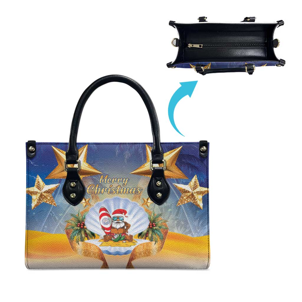 Marshall Islands Christmas Leather Bag Seashell Santa Beach Vibes - Polynesian Pride