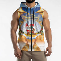 Marshall Islands Christmas Sleeveless Zip Hoodie Seashell Santa Beach Vibes LT05 - Polynesian Pride
