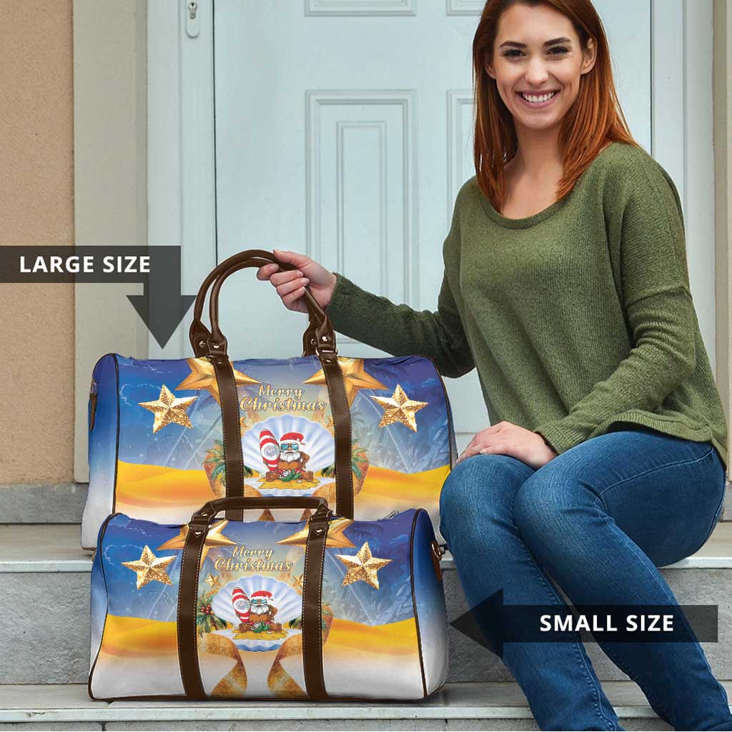 Marshall Islands Christmas Travel Bag Seashell Santa Beach Vibes - Polynesian Pride