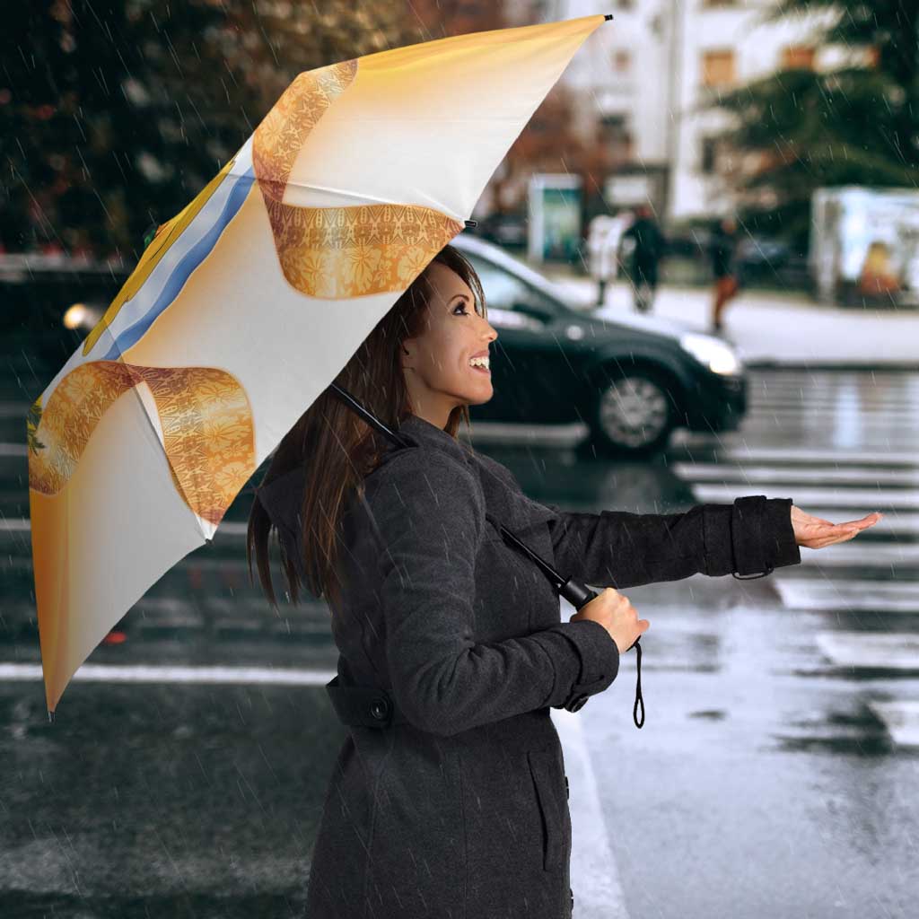Marshall Islands Christmas Umbrella Seashell Santa Beach Vibes - Polynesian Pride