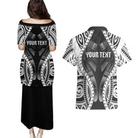 Personalised Remember Samoa Black Saturday Couples Matching Puletasi and Hawaiian Shirt Samoa Mo Samoa - Polynesian Pride