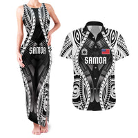 Personalised Remember Samoa Black Saturday Couples Matching Tank Maxi Dress and Hawaiian Shirt Samoa Mo Samoa LT05 Black - Polynesian Pride
