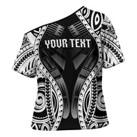 Personalised Remember Samoa Black Saturday Cross Shoulder Shirt Samoa Mo Samoa - Polynesian Pride