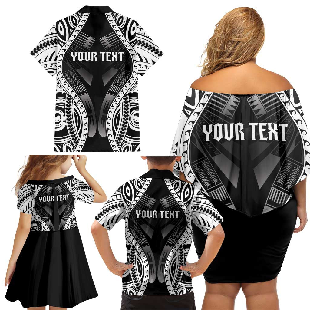 Personalised Remember Samoa Black Saturday Family Matching Off Shoulder Short Dress and Hawaiian Shirt Samoa Mo Samoa - Polynesian Pride