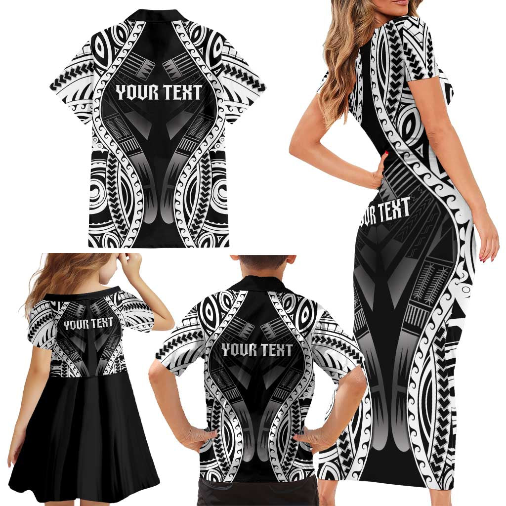 Personalised Remember Samoa Black Saturday Family Matching Short Sleeve Bodycon Dress and Hawaiian Shirt Samoa Mo Samoa - Polynesian Pride