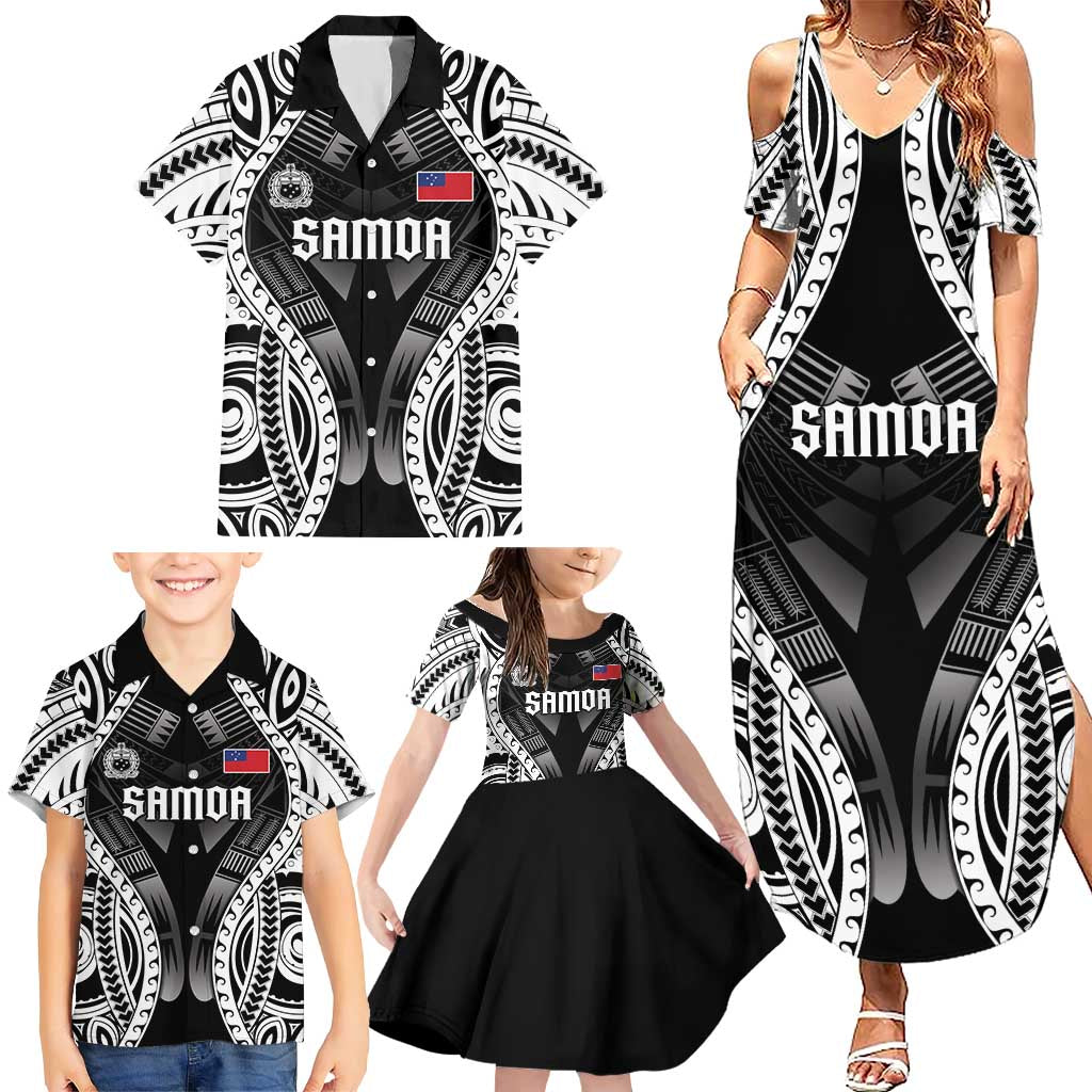 Personalised Remember Samoa Black Saturday Family Matching Summer Maxi Dress and Hawaiian Shirt Samoa Mo Samoa - Polynesian Pride