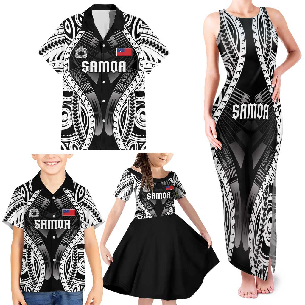 Personalised Remember Samoa Black Saturday Family Matching Tank Maxi Dress and Hawaiian Shirt Samoa Mo Samoa - Polynesian Pride