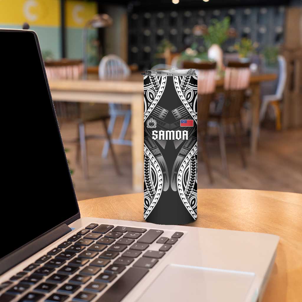 Personalised Remember Samoa Black Saturday Skinny Tumbler Samoa Mo Samoa - Polynesian Pride