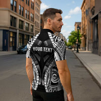 Personalised Remember Samoa Black Saturday Zipper Polo Shirt Samoa Mo Samoa - Polynesian Pride