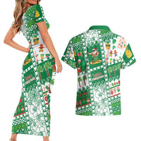 Norfolk Island Christmas Couples Matching Short Sleeve Bodycon Dress and Hawaiian Shirt Festive Beach Vibes LT05 - Polynesian Pride