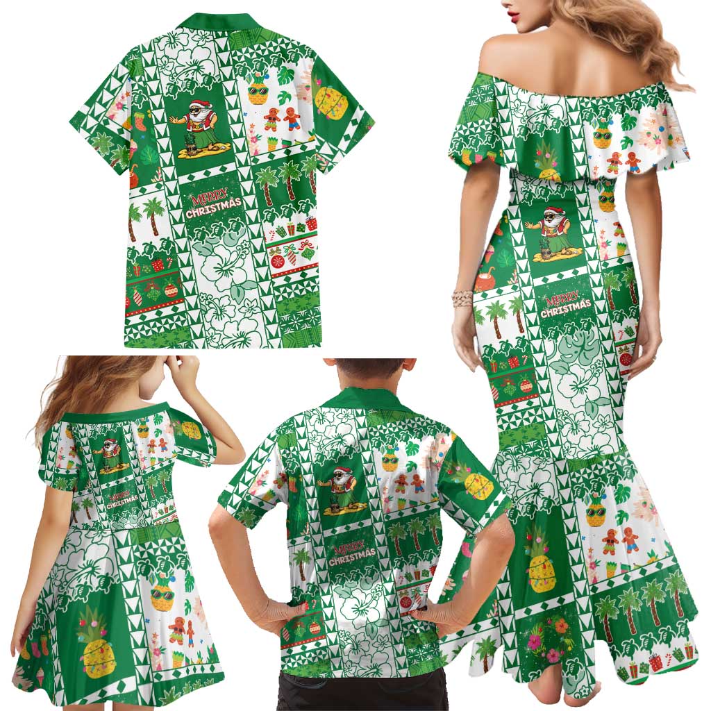 Norfolk Island Christmas Family Matching Mermaid Dress and Hawaiian Shirt Festive Beach Vibes LT05 - Polynesian Pride