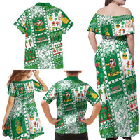 Norfolk Island Christmas Family Matching Off Shoulder Maxi Dress and Hawaiian Shirt Festive Beach Vibes LT05 - Polynesian Pride