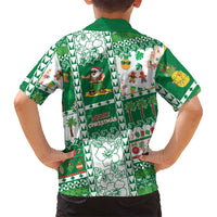 Norfolk Island Christmas Family Matching Off Shoulder Short Dress and Hawaiian Shirt Festive Beach Vibes LT05 - Polynesian Pride