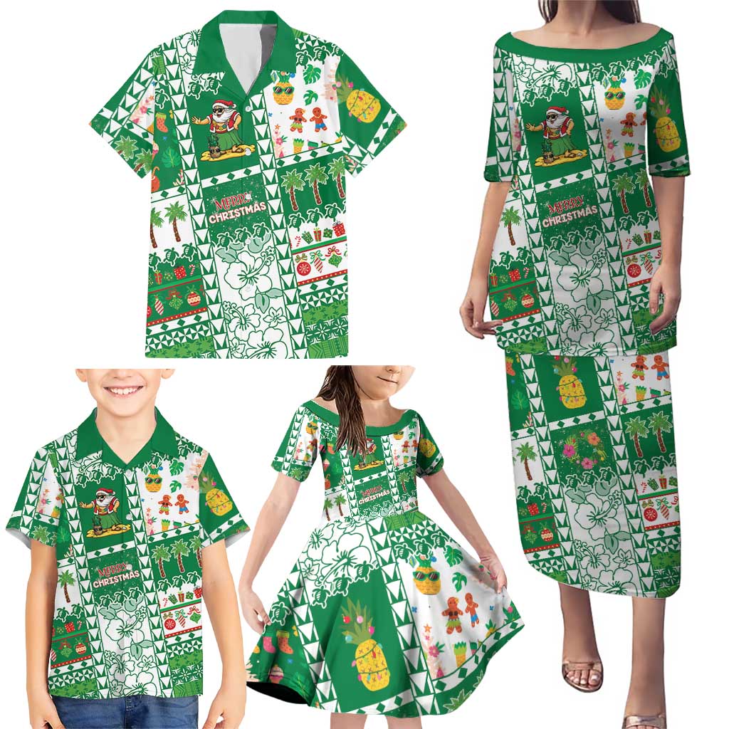 Norfolk Island Christmas Family Matching Puletasi and Hawaiian Shirt Festive Beach Vibes LT05 - Polynesian Pride