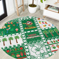 Norfolk Island Christmas Round Carpet Festive Beach Vibes LT05 Green - Polynesian Pride