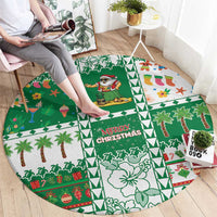 Norfolk Island Christmas Round Carpet Festive Beach Vibes LT05 - Polynesian Pride