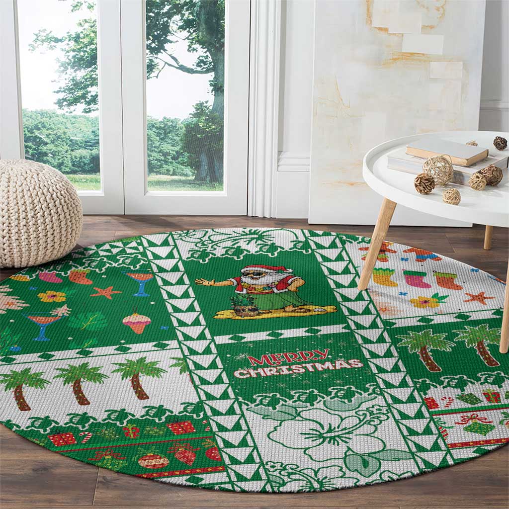 Norfolk Island Christmas Round Carpet Festive Beach Vibes LT05 - Polynesian Pride