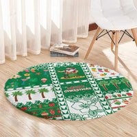 Norfolk Island Christmas Round Carpet Festive Beach Vibes LT05 - Polynesian Pride