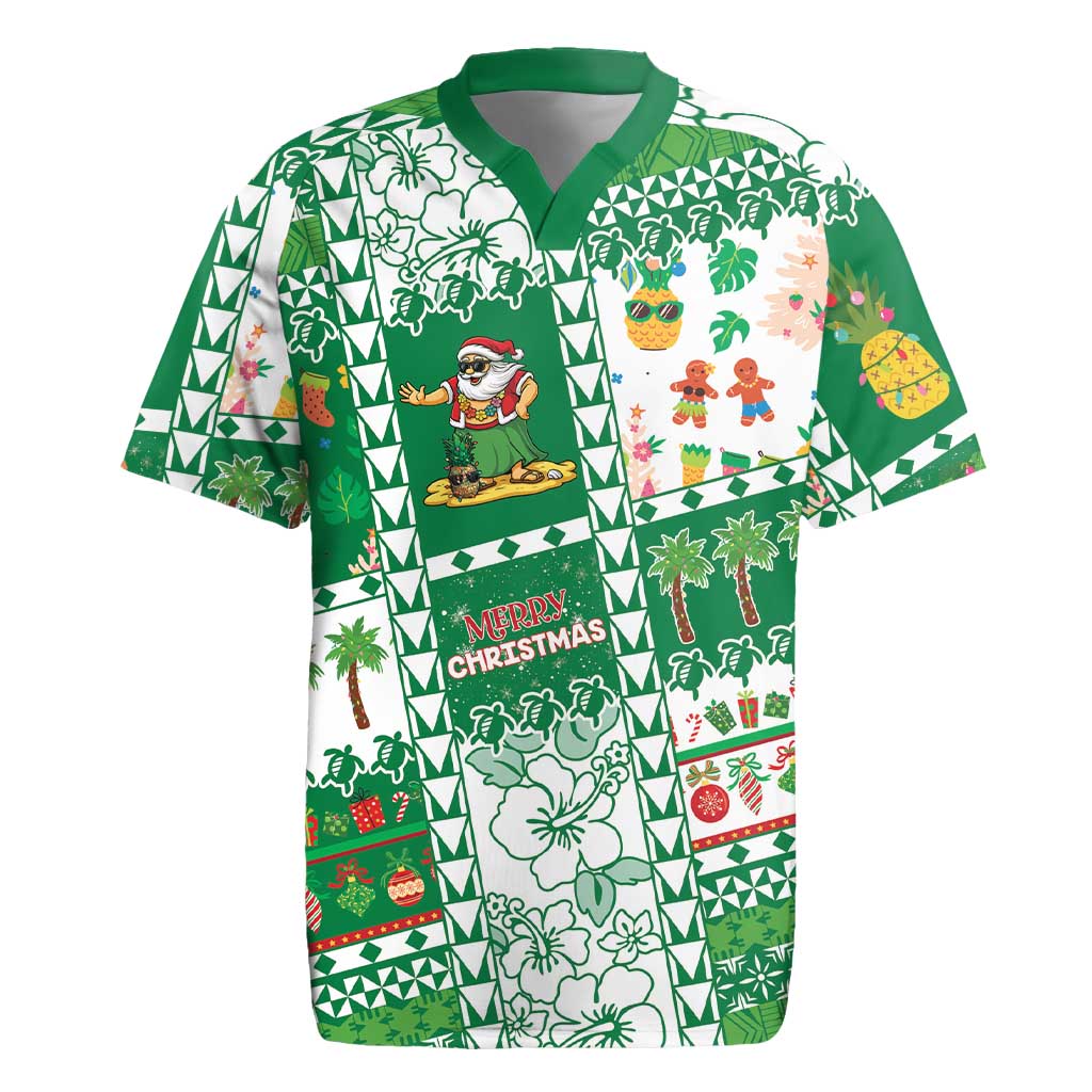 Norfolk Island Christmas Rugby Jersey Festive Beach Vibes - Polynesian Pride