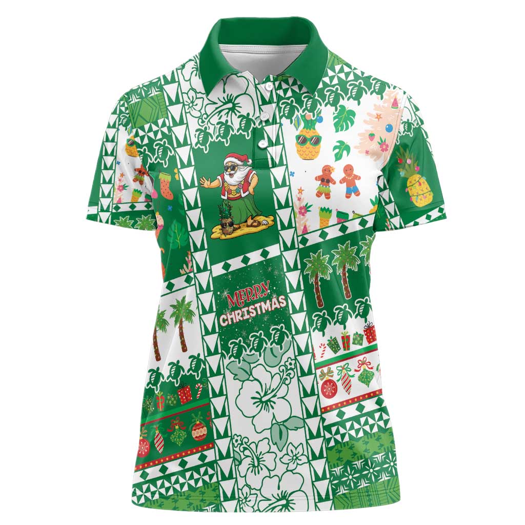 Norfolk Island Christmas Women Polo Shirt Festive Beach Vibes - Polynesian Pride