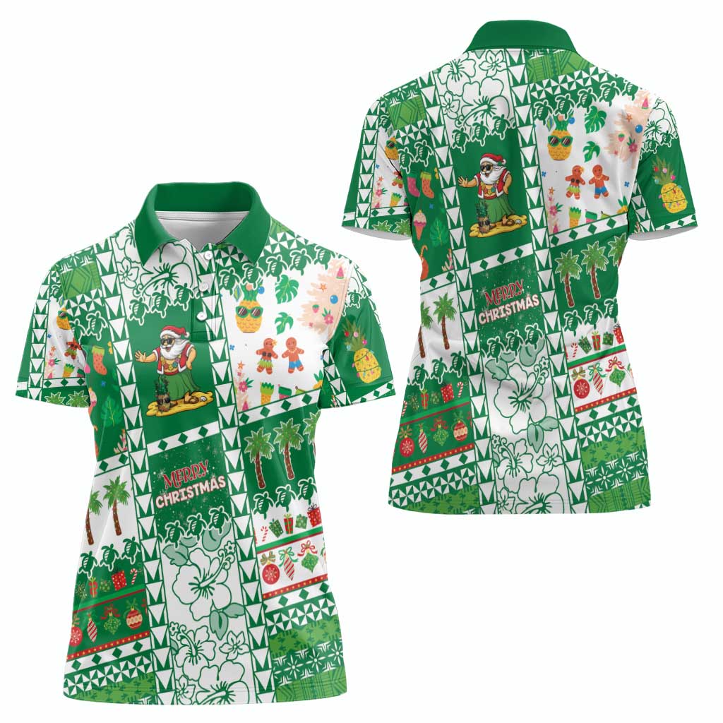 Norfolk Island Christmas Women Polo Shirt Festive Beach Vibes - Polynesian Pride