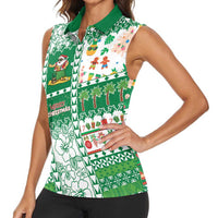 Norfolk Island Christmas Women Sleeveless Polo Shirt Festive Beach Vibes LT05 - Polynesian Pride