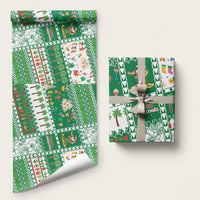 Norfolk Island Christmas Wrapping Paper Festive Beach Vibes LT05 58" × 23" Green - Polynesian Pride