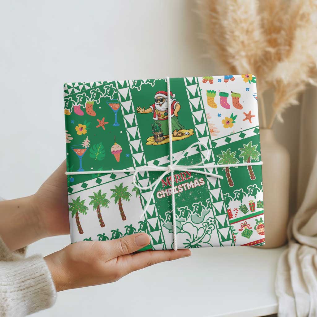 Norfolk Island Christmas Wrapping Paper Festive Beach Vibes LT05 - Polynesian Pride