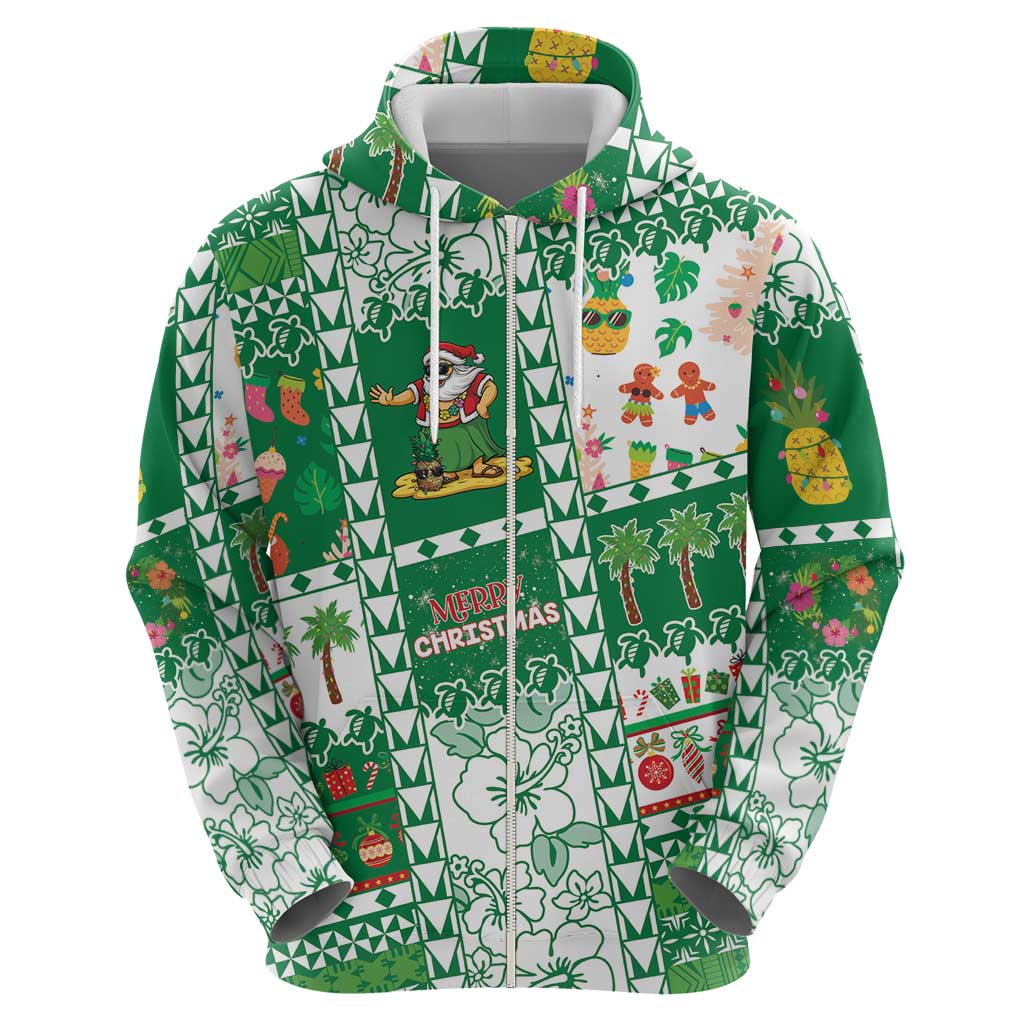 Norfolk Island Christmas Zip Hoodie Festive Beach Vibes - Polynesian Pride
