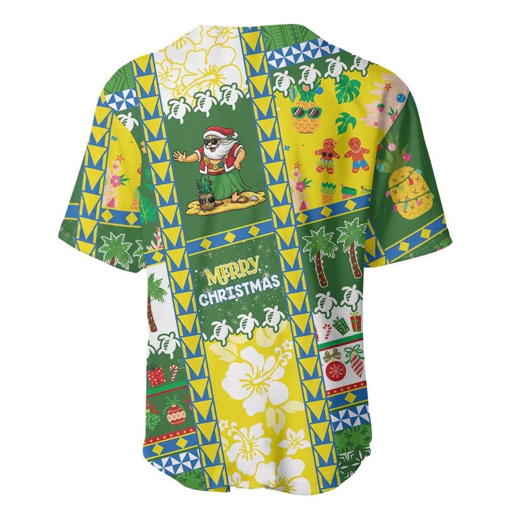 Pitcairn Islands Christmas Baseball Jersey Festive Beach Vibes - Polynesian Pride