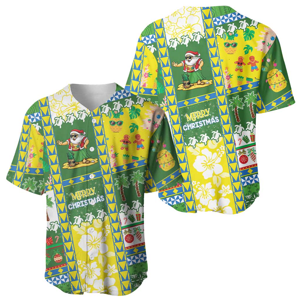 Pitcairn Islands Christmas Baseball Jersey Festive Beach Vibes - Polynesian Pride