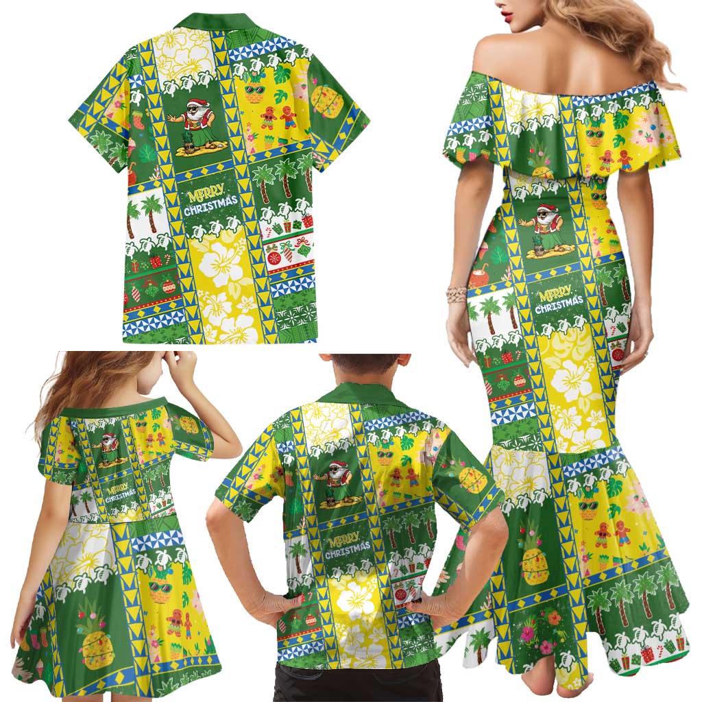 Pitcairn Islands Christmas Family Matching Mermaid Dress and Hawaiian Shirt Festive Beach Vibes LT05 - Polynesian Pride
