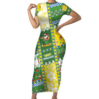 Pitcairn Islands Christmas Family Matching Short Sleeve Bodycon Dress and Hawaiian Shirt Festive Beach Vibes LT05 Mom's Dress Colorful - Polynesian Pride