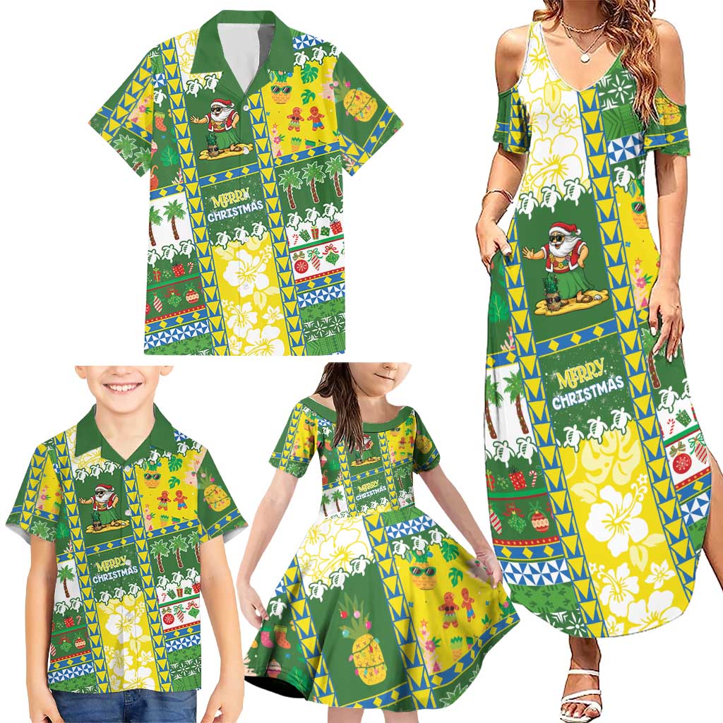 Pitcairn Islands Christmas Family Matching Summer Maxi Dress and Hawaiian Shirt Festive Beach Vibes LT05 - Polynesian Pride