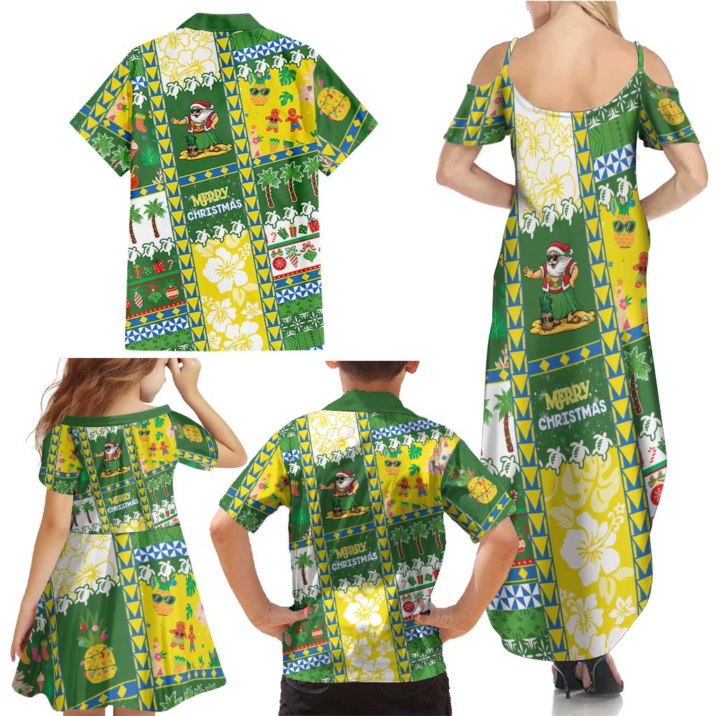 Pitcairn Islands Christmas Family Matching Summer Maxi Dress and Hawaiian Shirt Festive Beach Vibes LT05 - Polynesian Pride