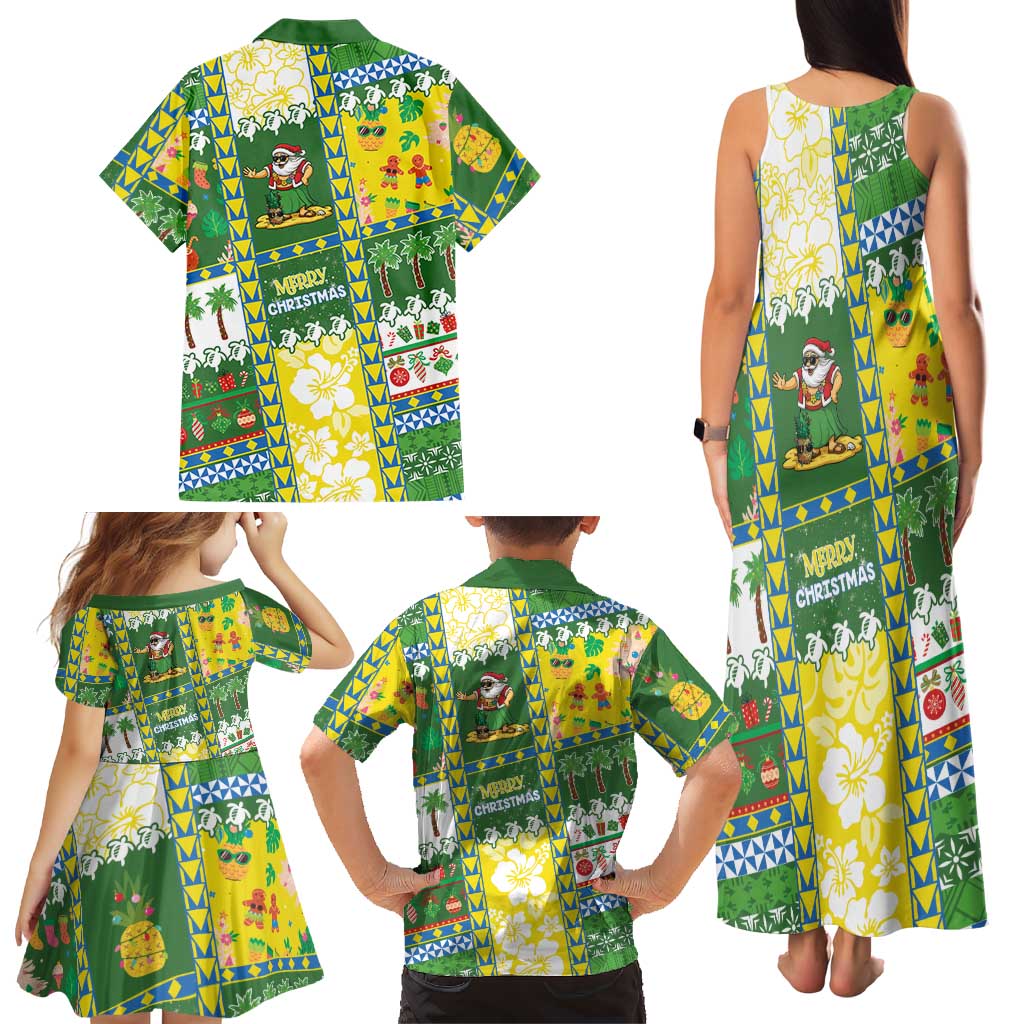 Pitcairn Islands Christmas Family Matching Tank Maxi Dress and Hawaiian Shirt Festive Beach Vibes LT05 - Polynesian Pride