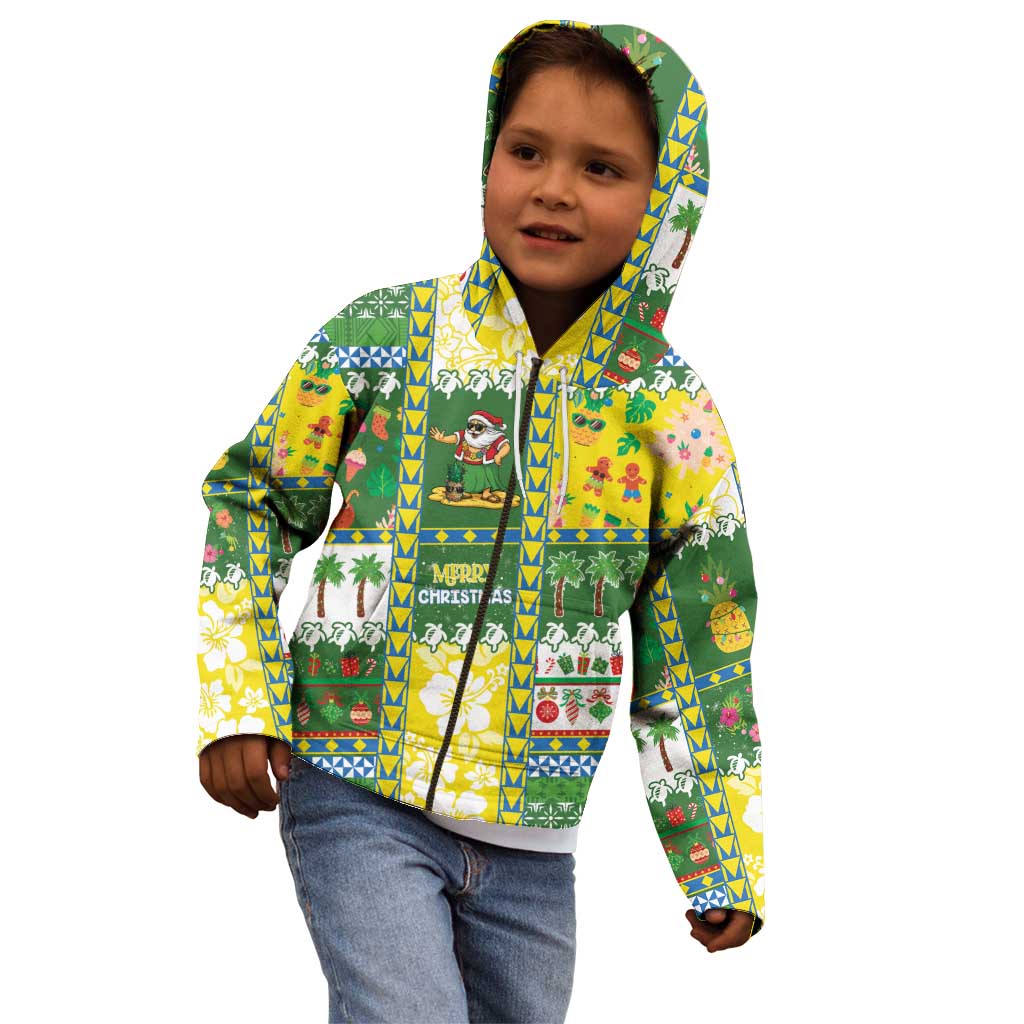 Pitcairn Islands Christmas Kid Hoodie Festive Beach Vibes - Polynesian Pride