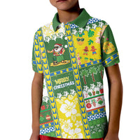 Pitcairn Islands Christmas Kid Polo Shirt Festive Beach Vibes - Polynesian Pride