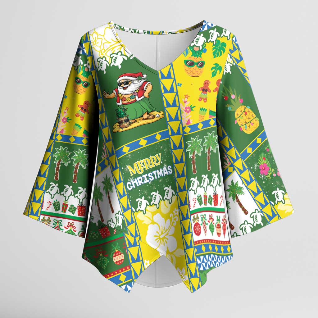 Pitcairn Islands Christmas Kimono Sleeve Blouse Festive Beach Vibes LT05 Female Colorful - Polynesian Pride