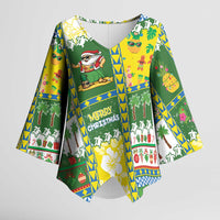 Pitcairn Islands Christmas Kimono Sleeve Blouse Festive Beach Vibes LT05 Female Colorful - Polynesian Pride