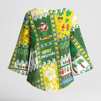 Pitcairn Islands Christmas Kimono Sleeve Blouse Festive Beach Vibes LT05 - Polynesian Pride