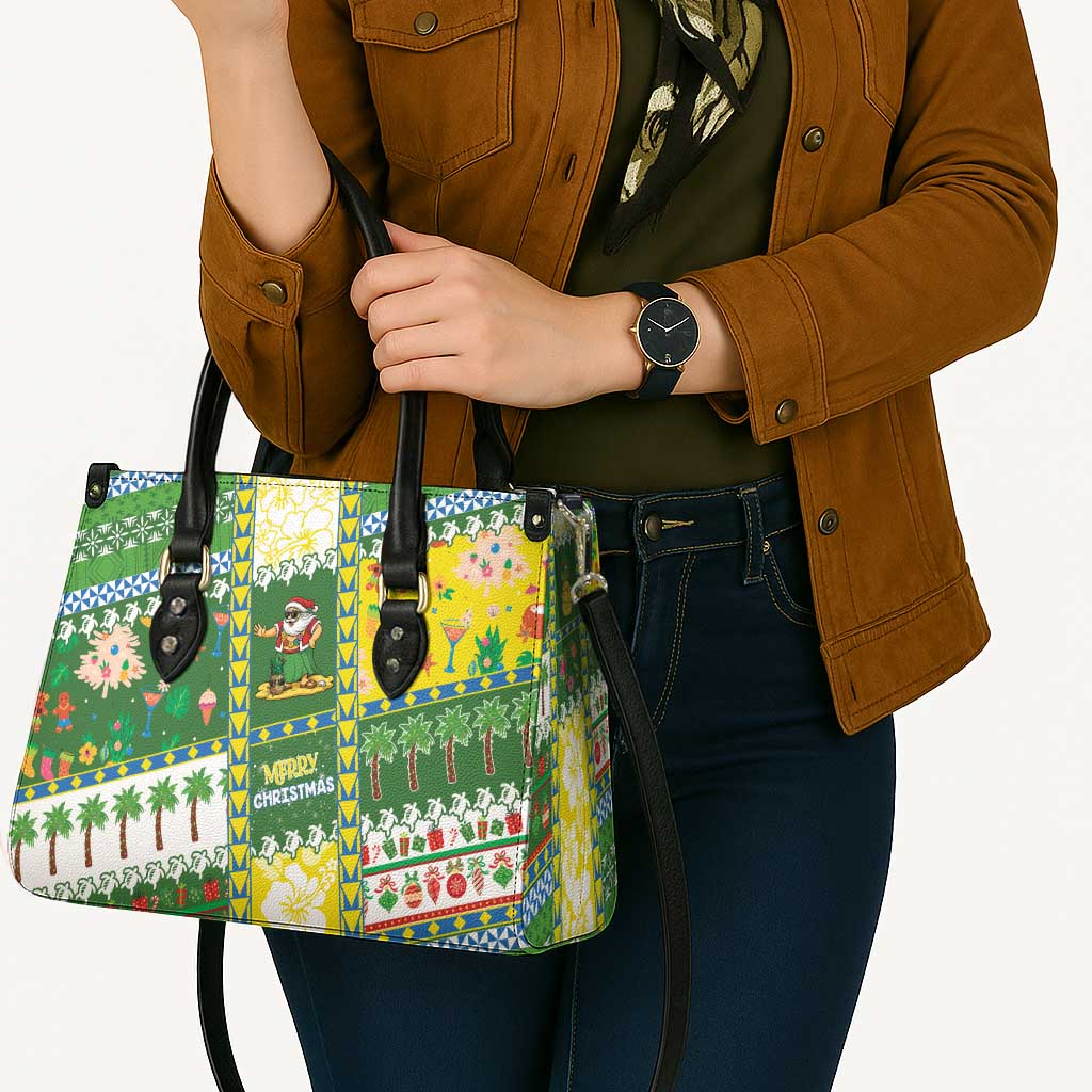Pitcairn Islands Christmas Leather Bag Festive Beach Vibes - Polynesian Pride